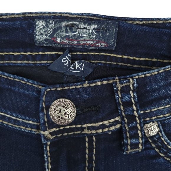 Silver Suki Mid Super Skinny Jeans Women Size 26 Dark Wash Stretch Denim MidRise - Picture 3 of 11